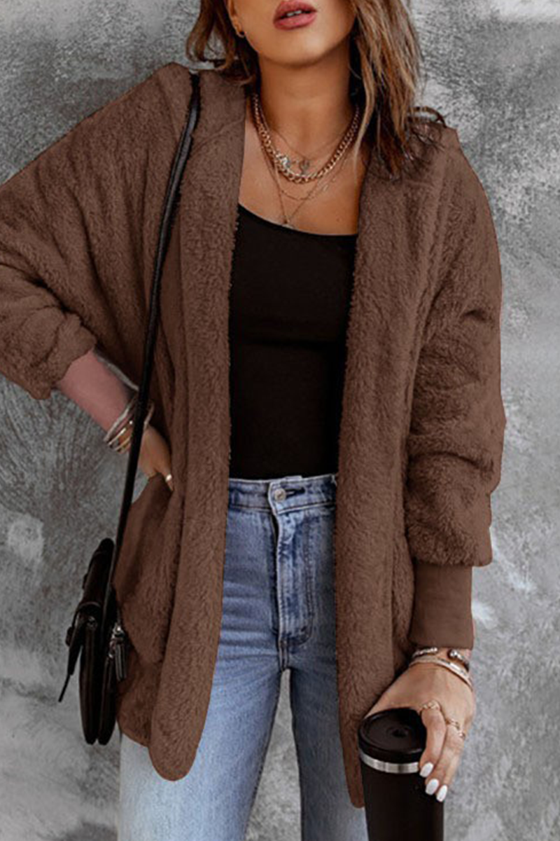 Daily Fluffy Cardigan Collar Outerwear(5 Colors)