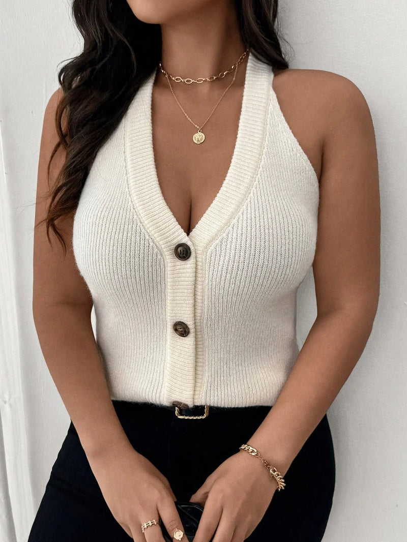 V Neck Knitted Sweater Vest Warmth and Comfort