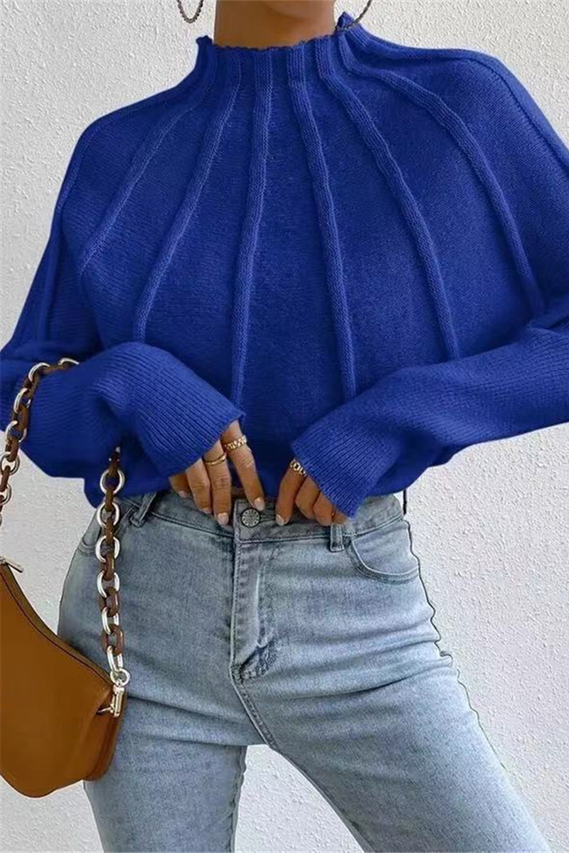 Daily Patchwork Weave Half a Turtleneck Sweaters (3 Colors)