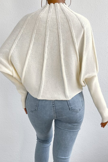 Daily Patchwork Weave Half a Turtleneck Sweaters (3 Colors)