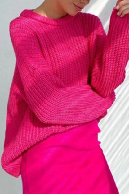 Daily Weave O Neck Sweaters(7 Colors)