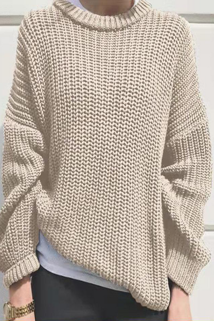 Daily Color Weave O Neck Sweaters(7 Colors)