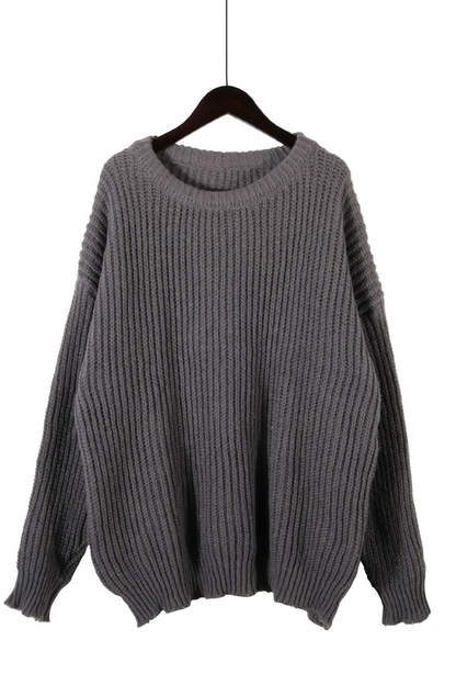 Daily Color Weave O Neck Sweaters(7 Colors)