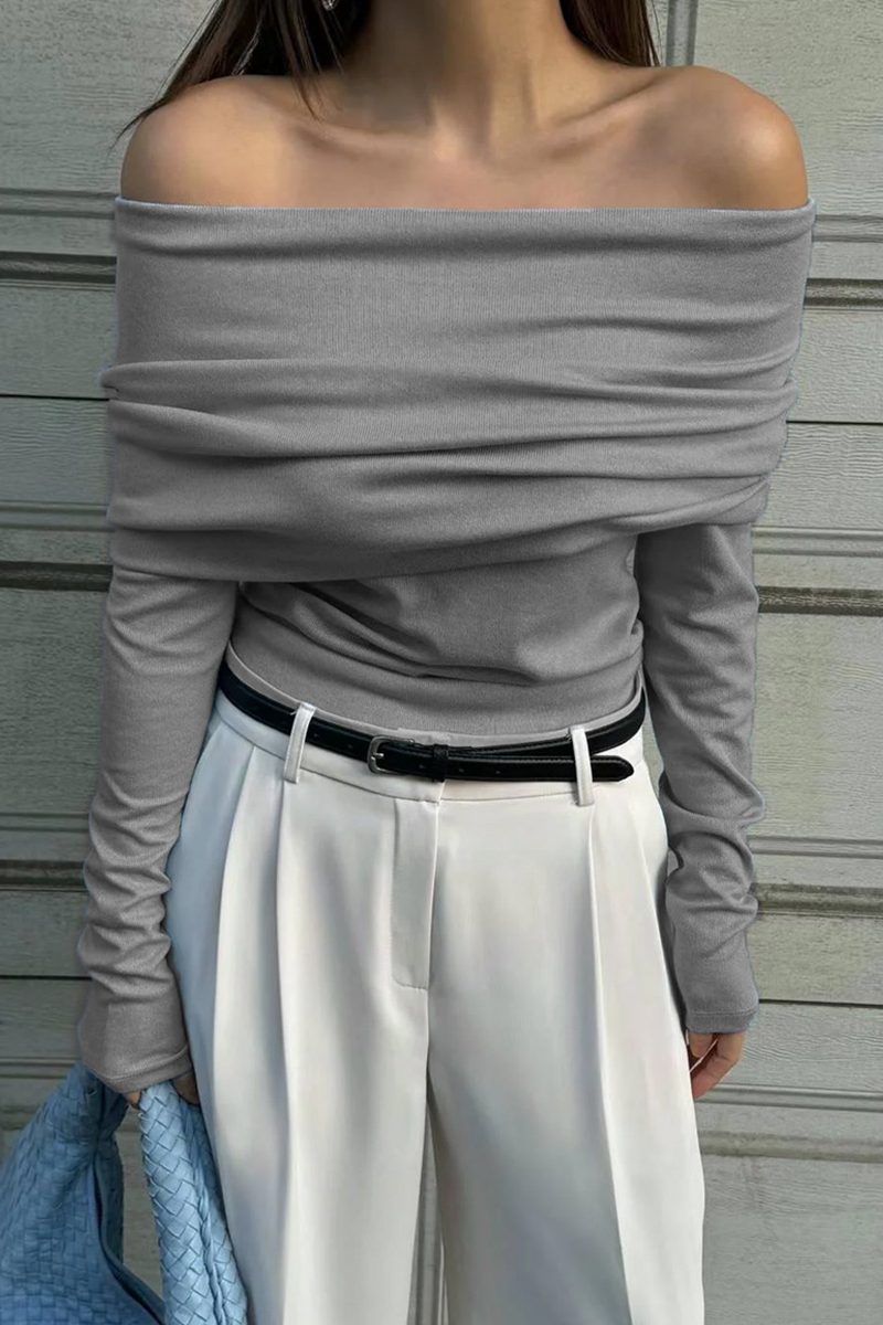 Ruched Off Shoulder Sweaters(5 Colors)