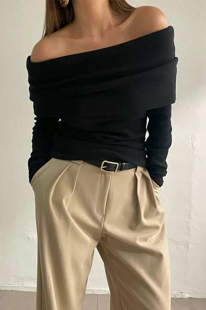 Ruched Off Shoulder Sweaters(5 Colors)