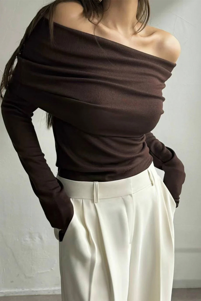 Ruched Off Shoulder Sweaters(5 Colors)