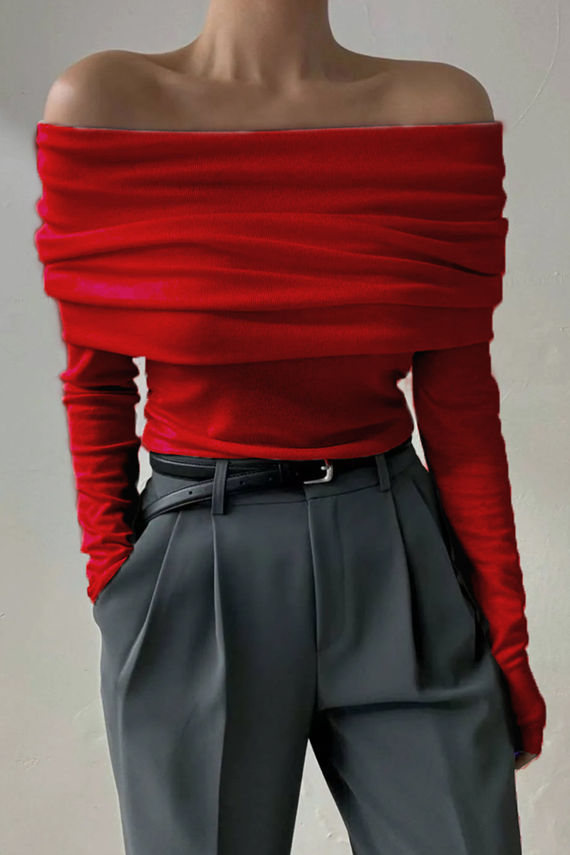Ruched Off Shoulder Sweaters(5 Colors)