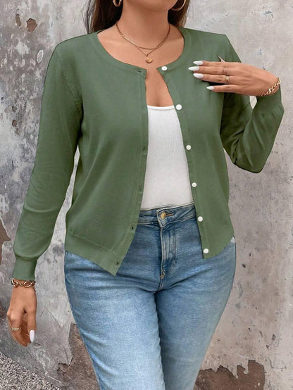Cardigan Apricot Long Sleeve Single Breasted Cozy