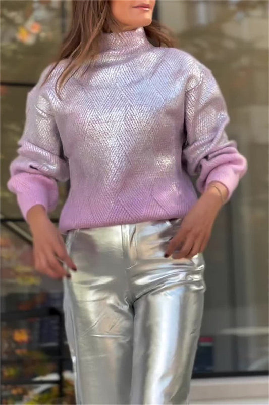 Gradient Basic Turtleneck Sweaters