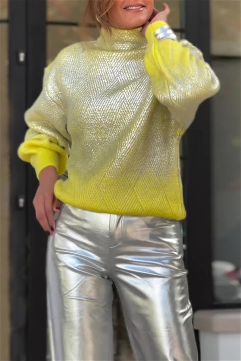 Gradient Basic Turtleneck Sweaters
