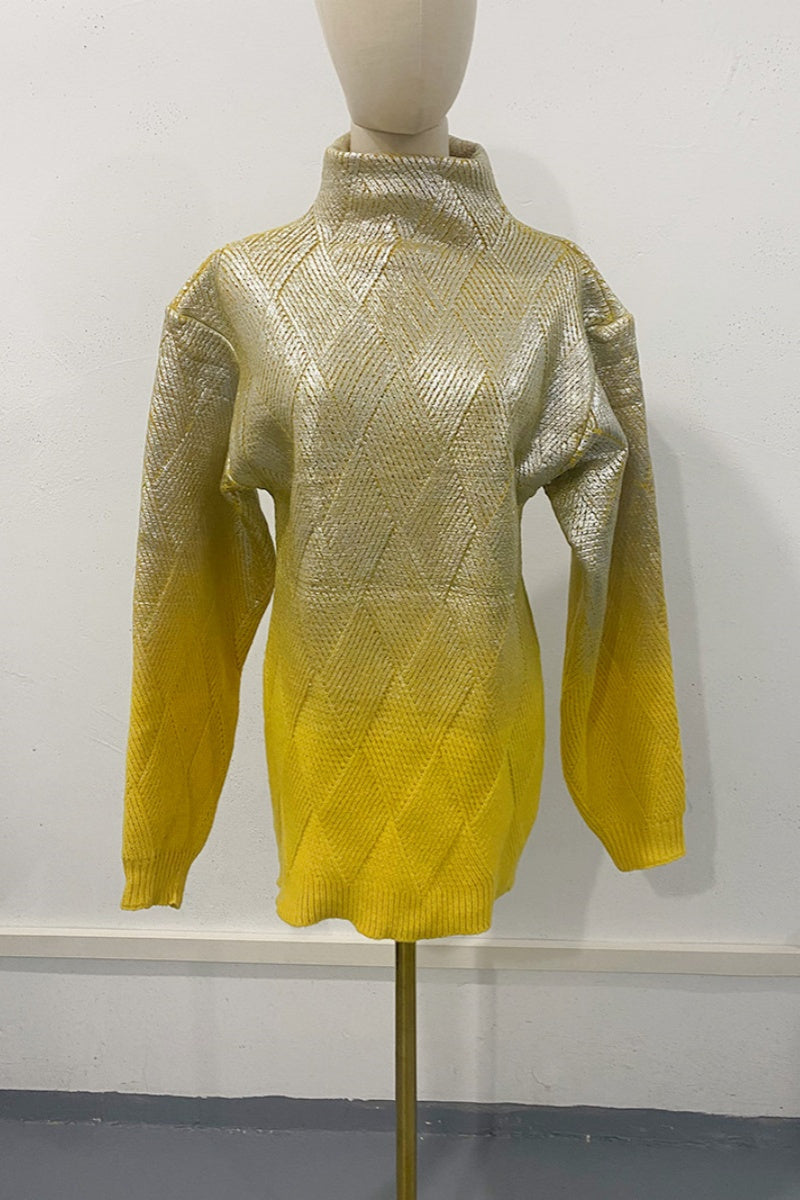 Gradient Basic Turtleneck Sweaters