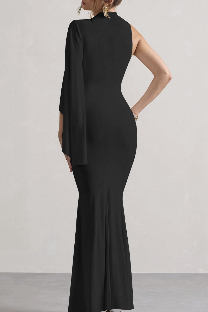 Irregular Half a Turtleneck One Step Skirt Dresses