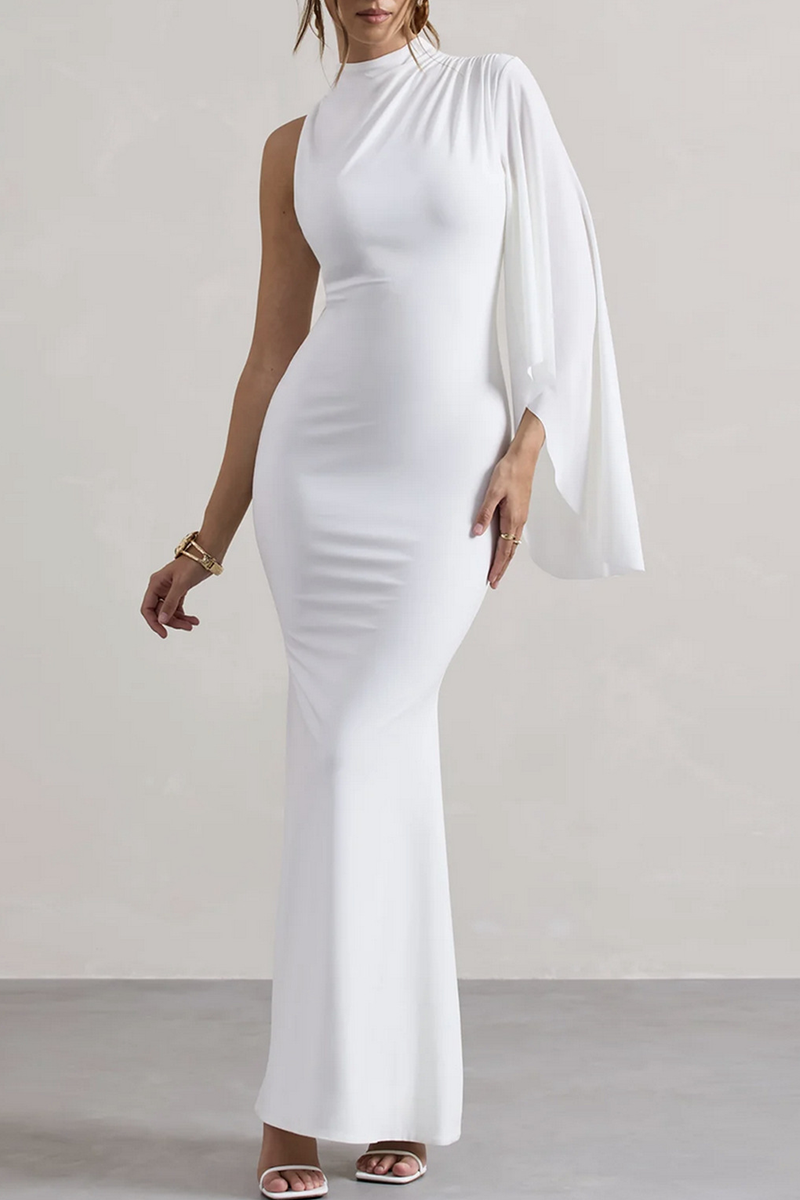 Irregular Half a Turtleneck One Step Skirt Dresses