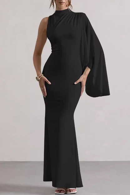 Irregular Half a Turtleneck One Step Skirt Dresses