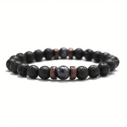 Earthy Stone Beaded Masculine Bracelet