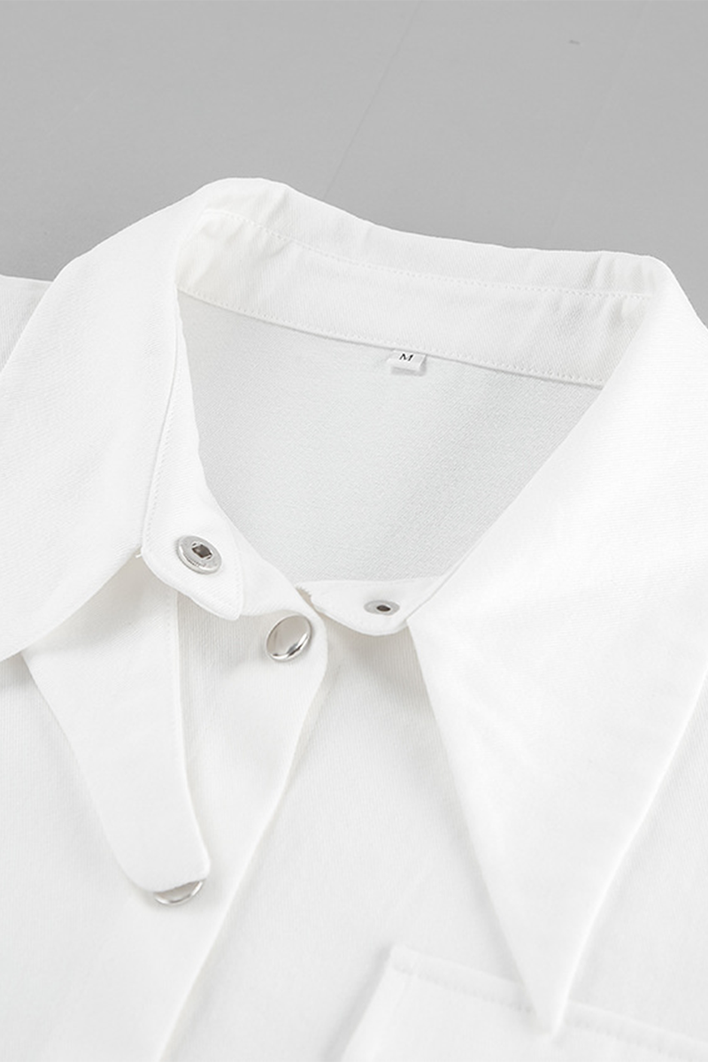 Daily Buttons Turndown Collar Blouses