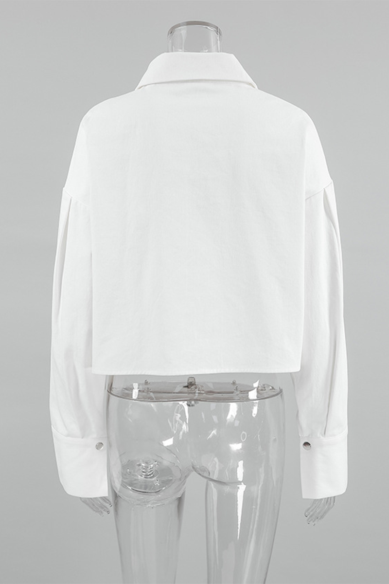 Daily Buttons Turndown Collar Blouses