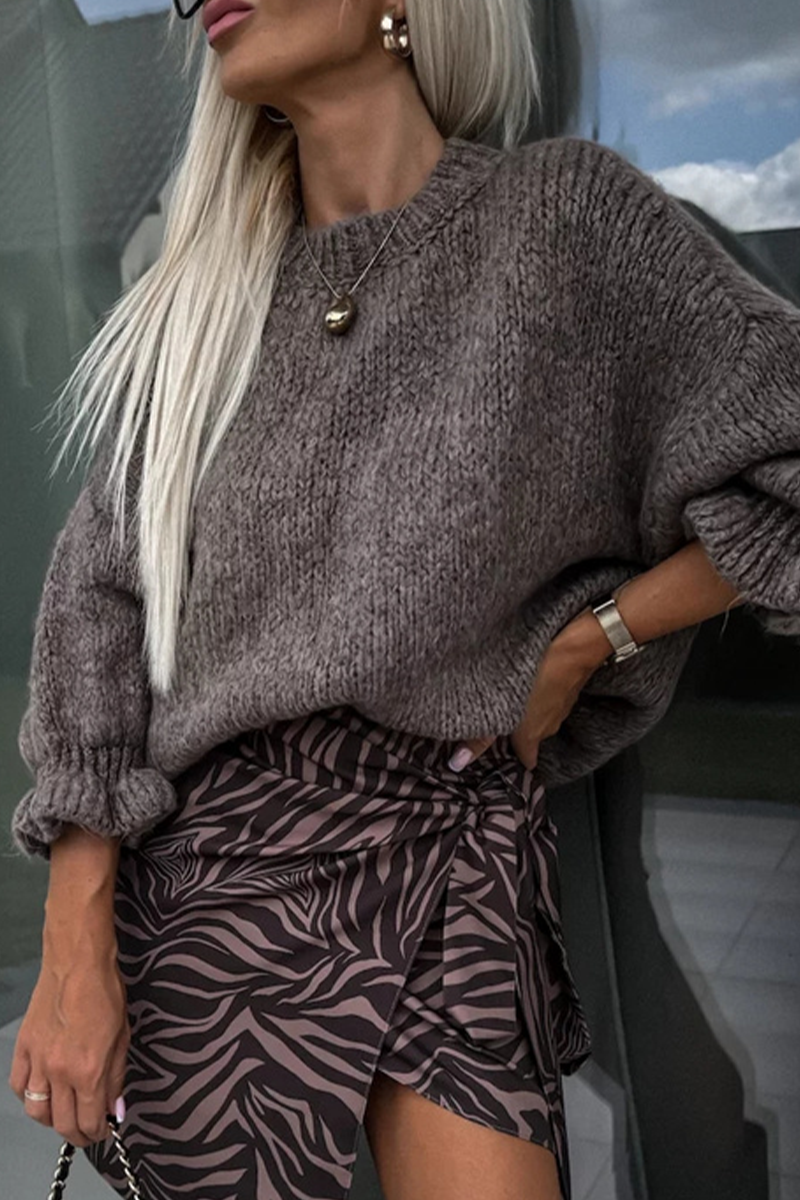 Ruffle Weave O Neck Sweaters(4 Colors)