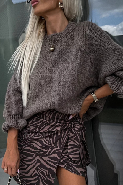 Ruffle Weave O Neck Sweaters(4 Colors)