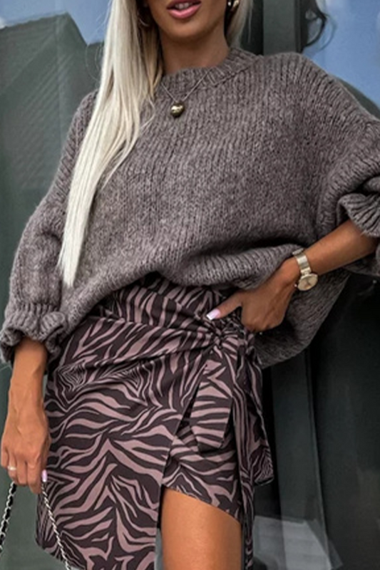 Ruffle Weave O Neck Sweaters(4 Colors)