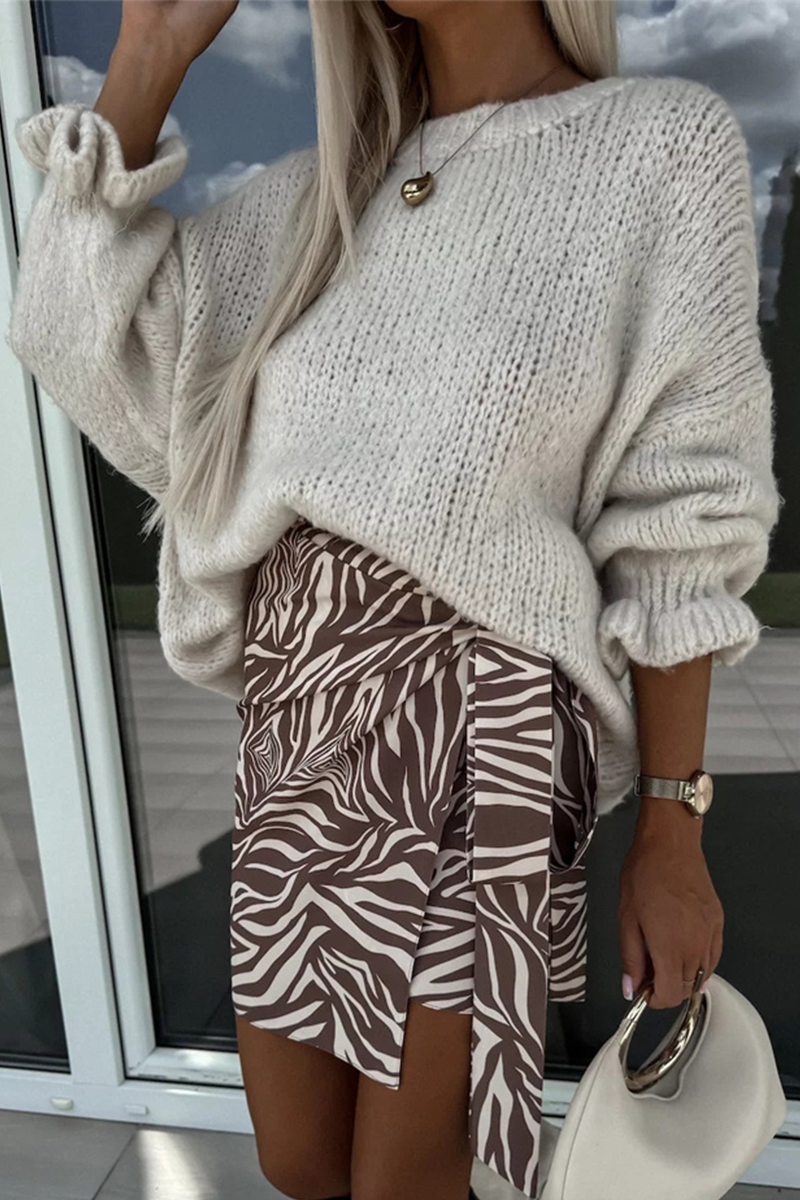 Ruffle Weave O Neck Sweaters(4 Colors)