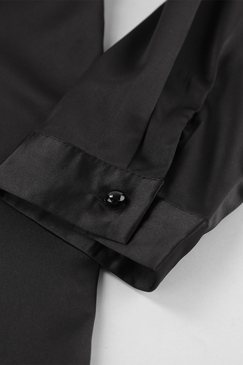 Buttons Ruffle Mandarin Collar Blouses