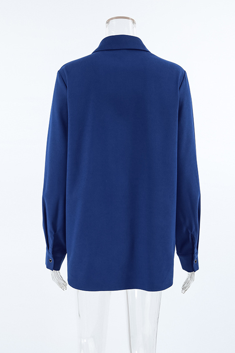 Daily Buttons Turndown Collar Blouses