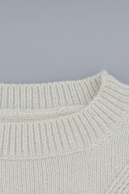 Color Weave O Neck Sweaters