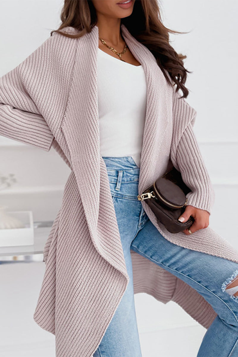 Street Potholes Cardigan Collar Outerwear