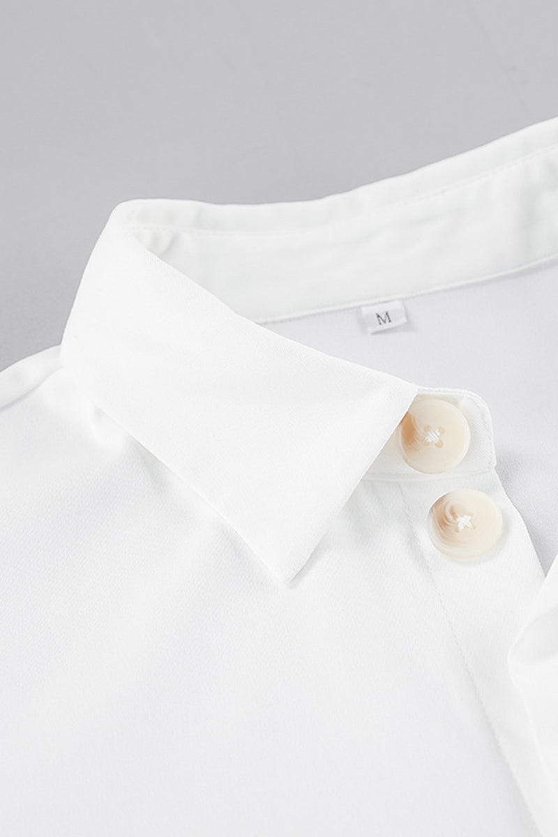 Daily Pocket Buttons With Belt Turndown Collar Loose Rompers