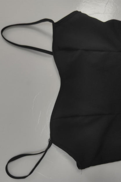 Colorblock Patchwork Backless Contrast V Neck Long Dresses