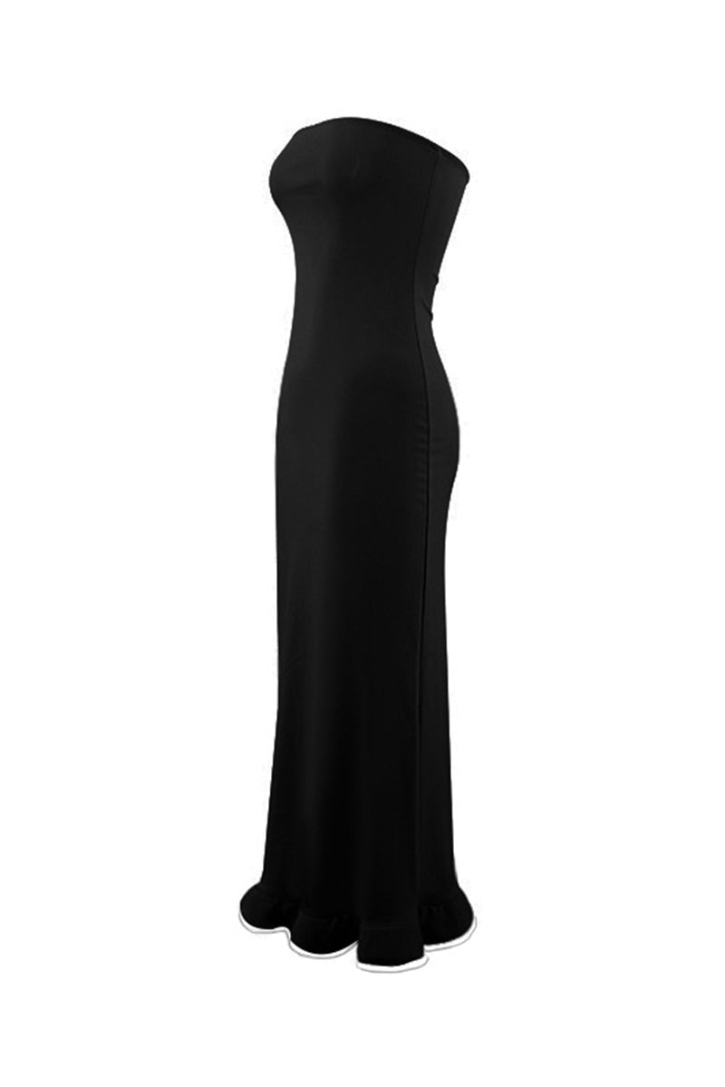 Stringy Selvedge Strapless One Step Skirt Dresses(3 Colors)