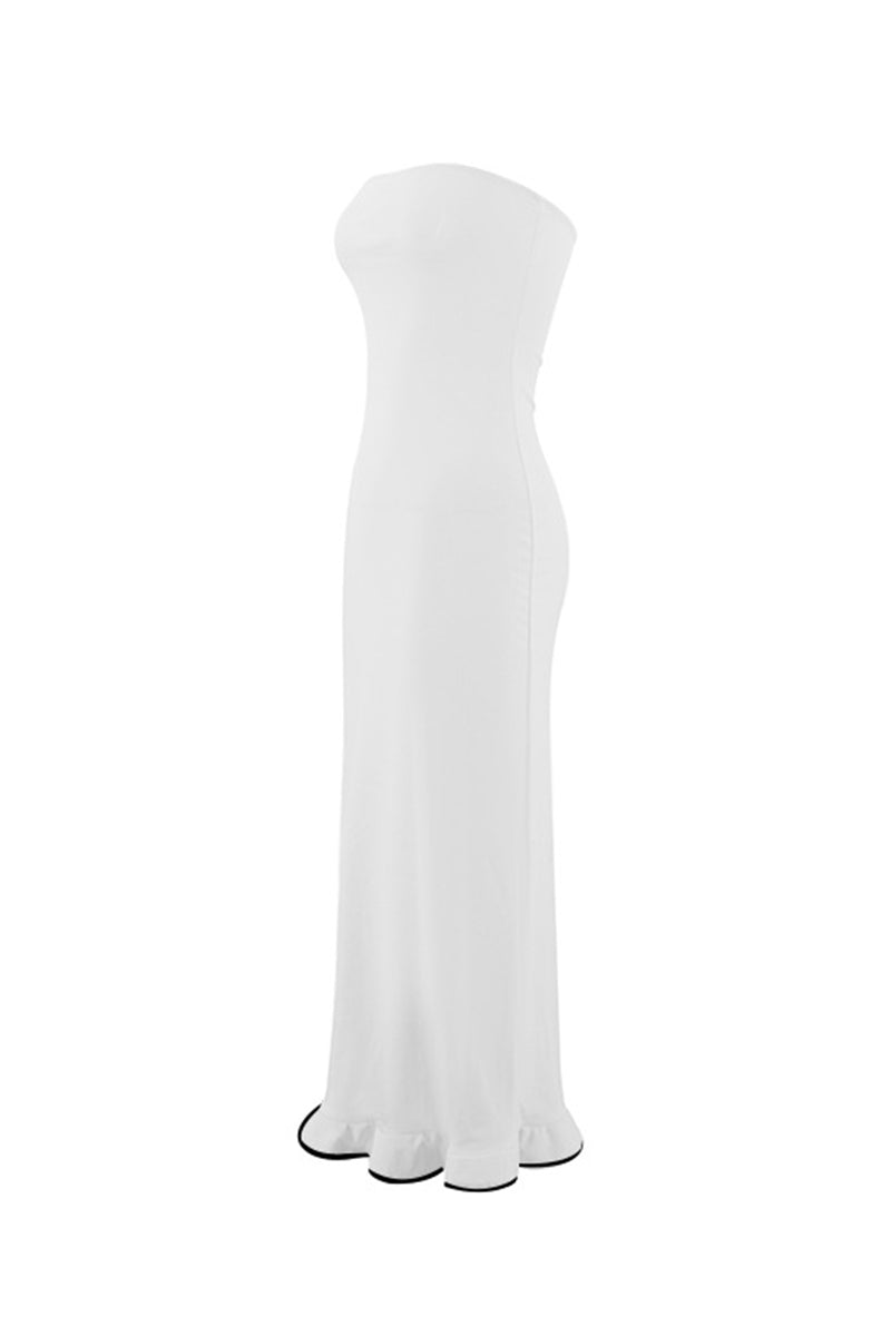 Stringy Selvedge Strapless One Step Skirt Dresses(3 Colors)
