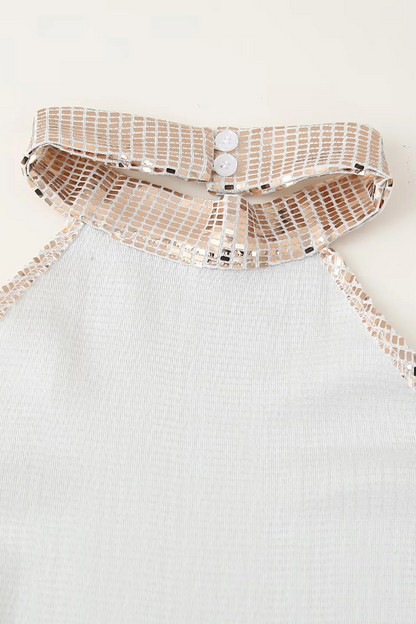 Sequins Backless Halter One Step Skirt Dresses