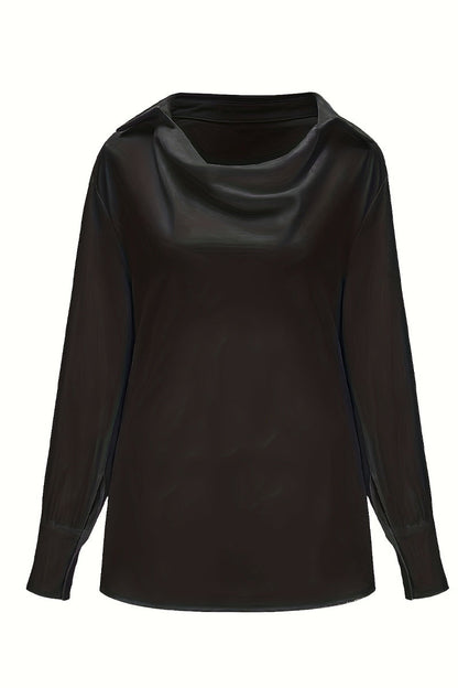 Color Ruched V Neck Blouses(4 Colors)