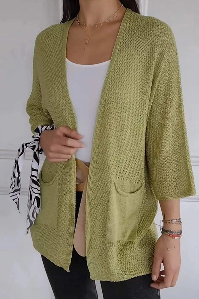 Color Pocket Cardigan Outerwear