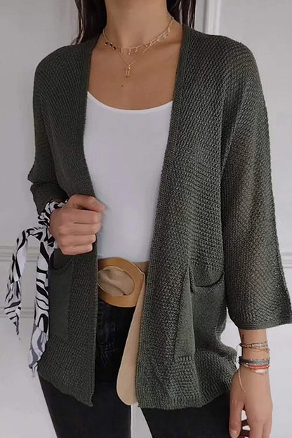 Color Pocket Cardigan Outerwear