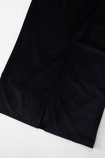 Zipper Contrast Turndown Collar One Step Skirt Dresses