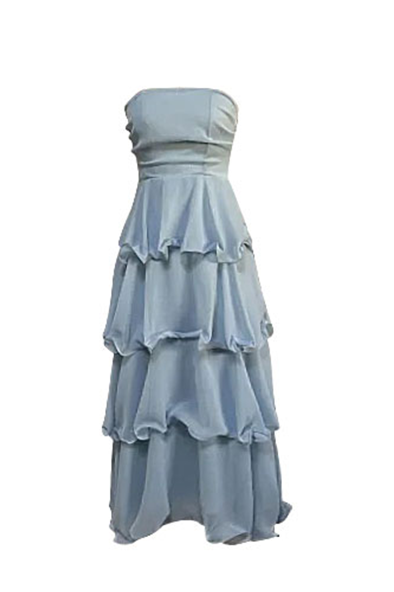 Backless Ruffle Strapless Cake Skirt Dresses(5 Colors)