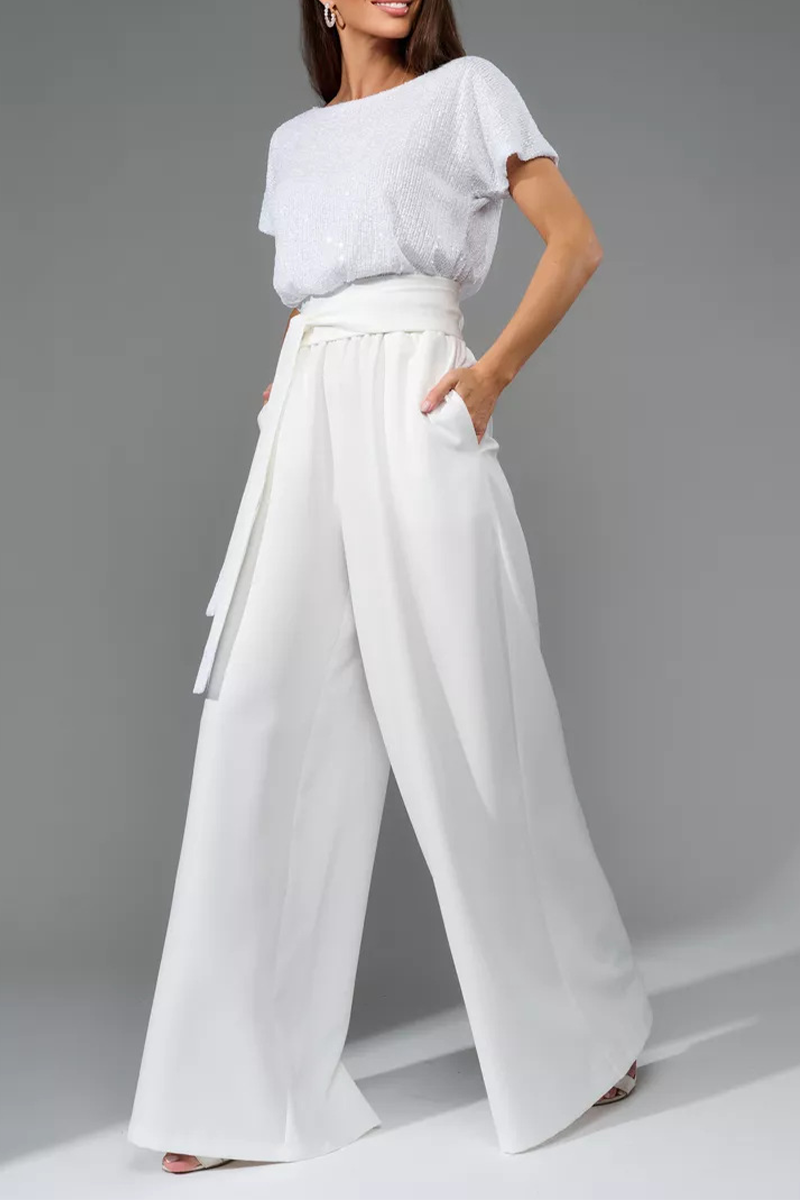 Daily Sequins Strap Design O Neck Loose Jumpsuits(5 Colors)