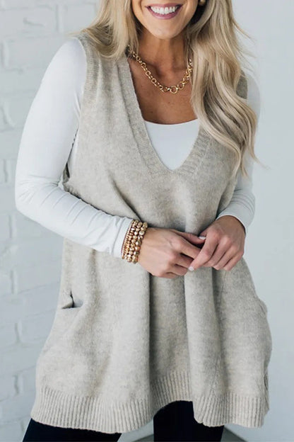 Daily Pocket V Neck Sweaters(5 Colors)
