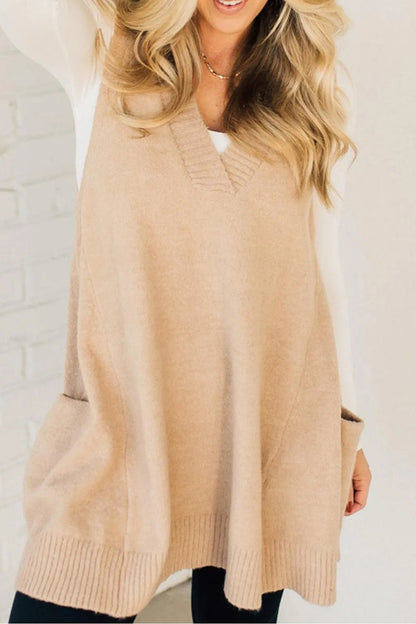 Daily Pocket V Neck Sweaters(5 Colors)