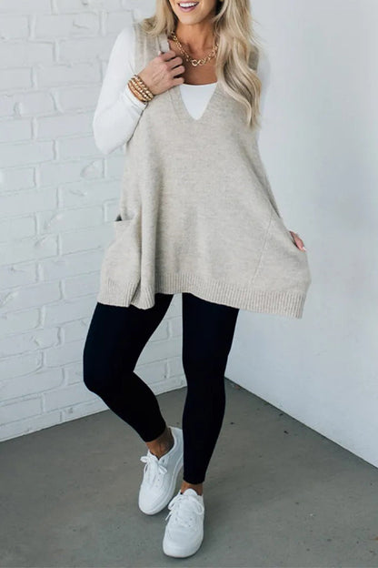 Daily Pocket V Neck Sweaters(5 Colors)