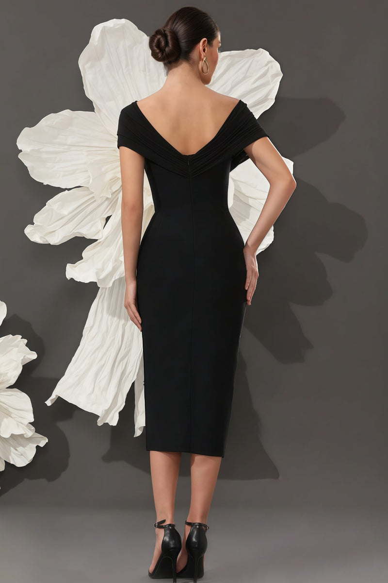 Marisad Strapless Mesh Studded Midi Dress