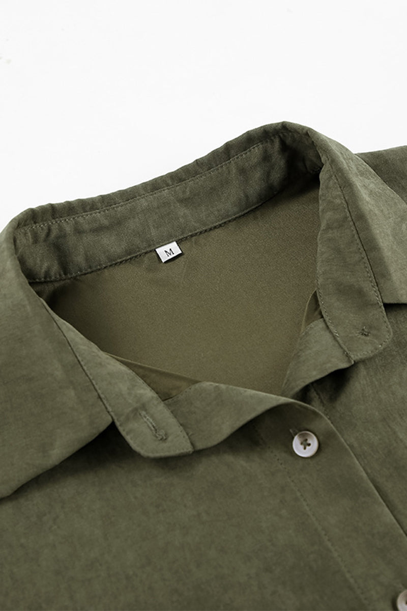 Buttons Turndown Collar Blouses