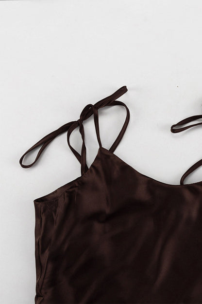 Lace Up Backless U Neck Long Dresses