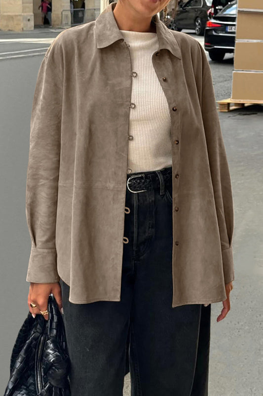Buttons Turndown Collar Blouses