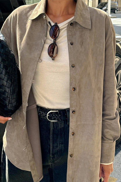 Buttons Turndown Collar Blouses