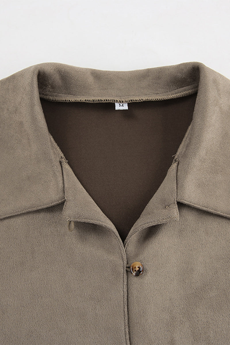 Buttons Turndown Collar Blouses