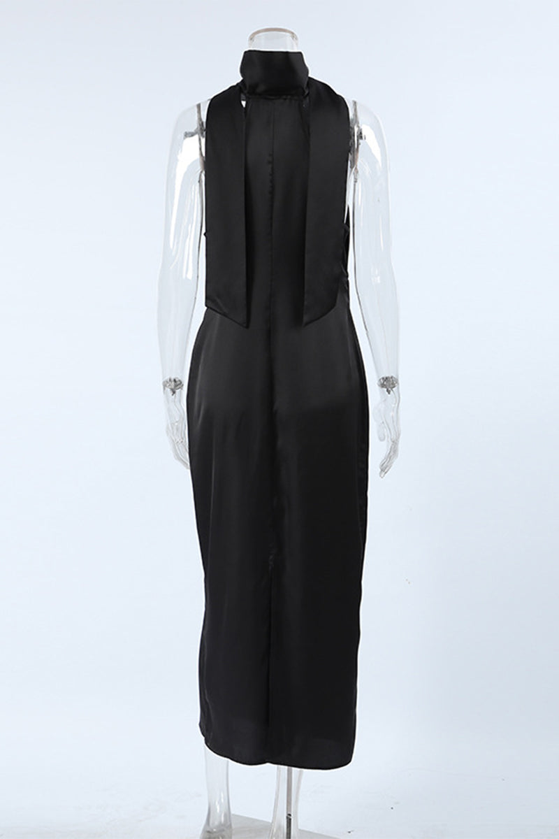Lace Up Halter One Step Skirt Dresses
